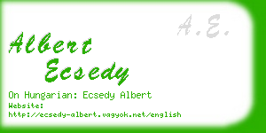 albert ecsedy business card